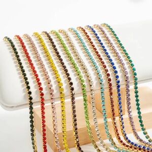 18K Gold PVD Stainless Steel Tennis Bracelet NWT